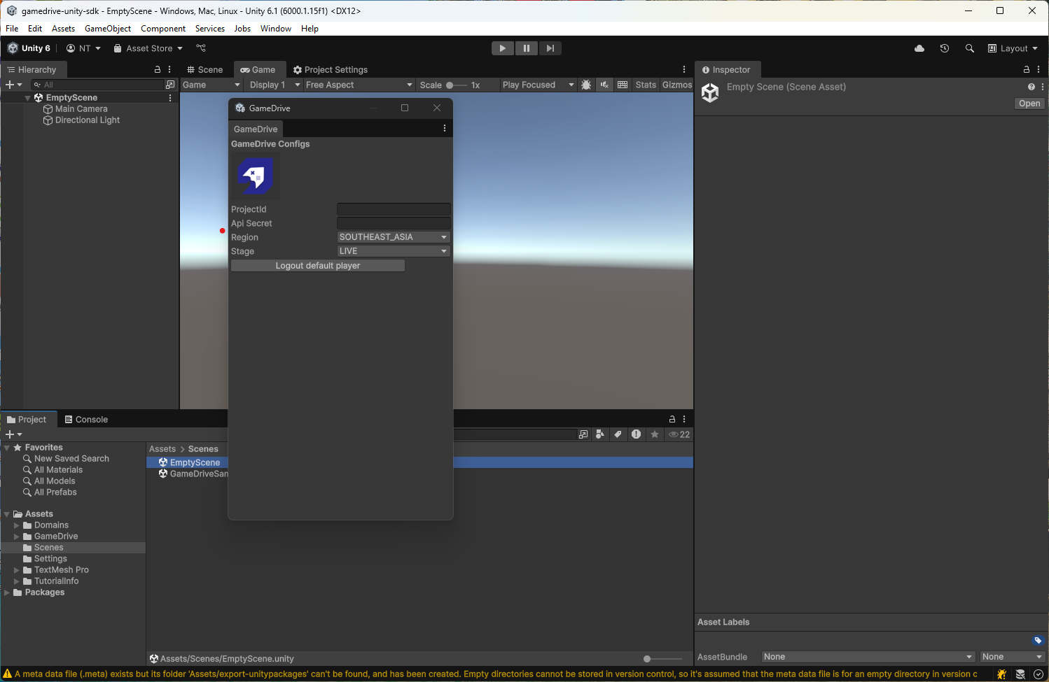 Open GameDrive window